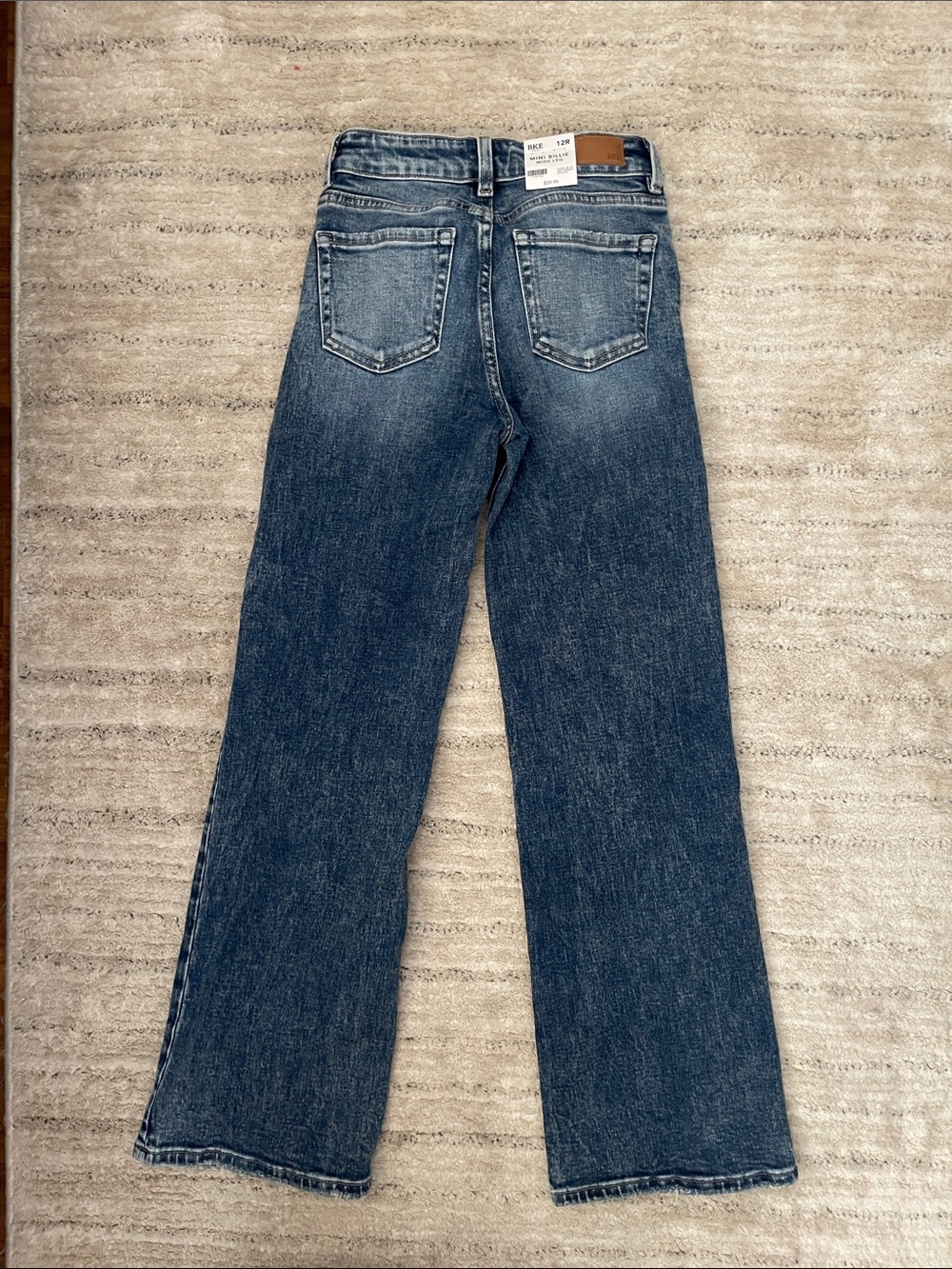 BKE Mini Billie Wide Leg Jeans - Faded Blue Wash - Picture 2 of 5